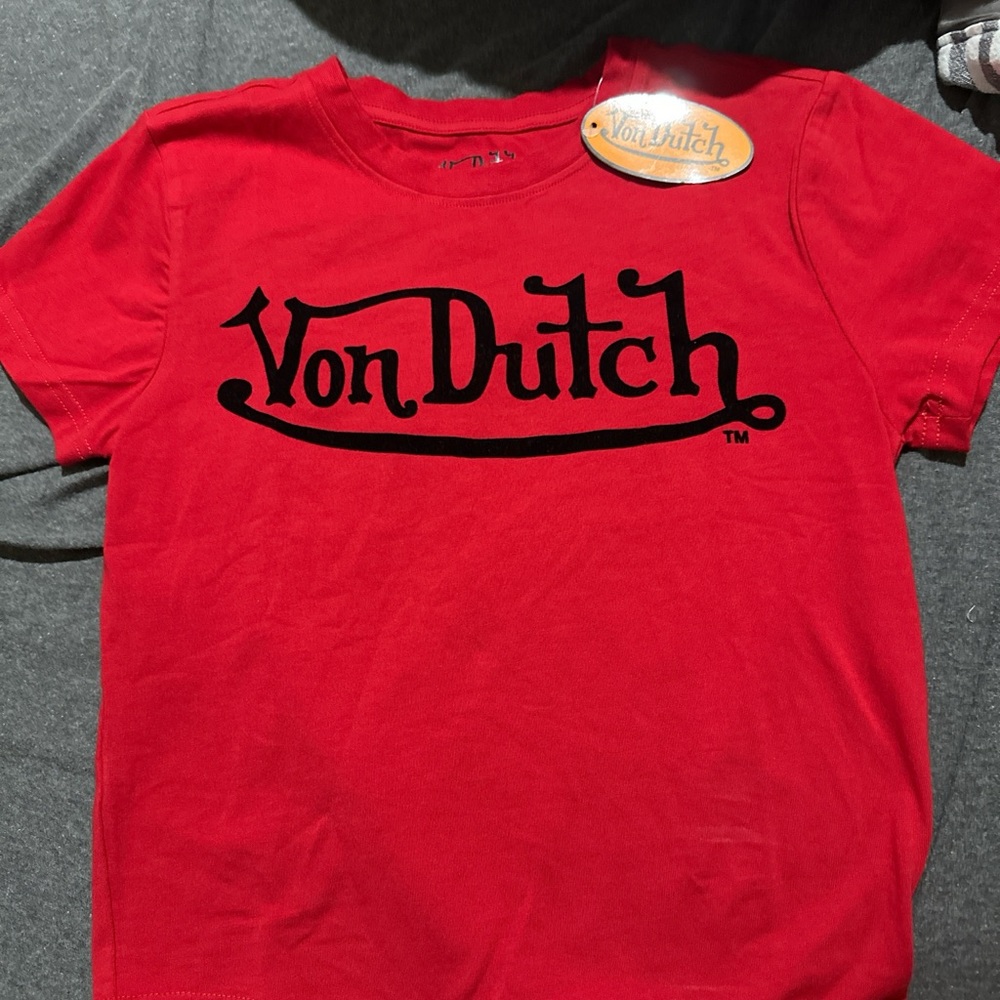 Von Dutch women Red Logo T-Shirt